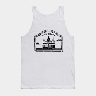 Cambodia - Black print Tank Top